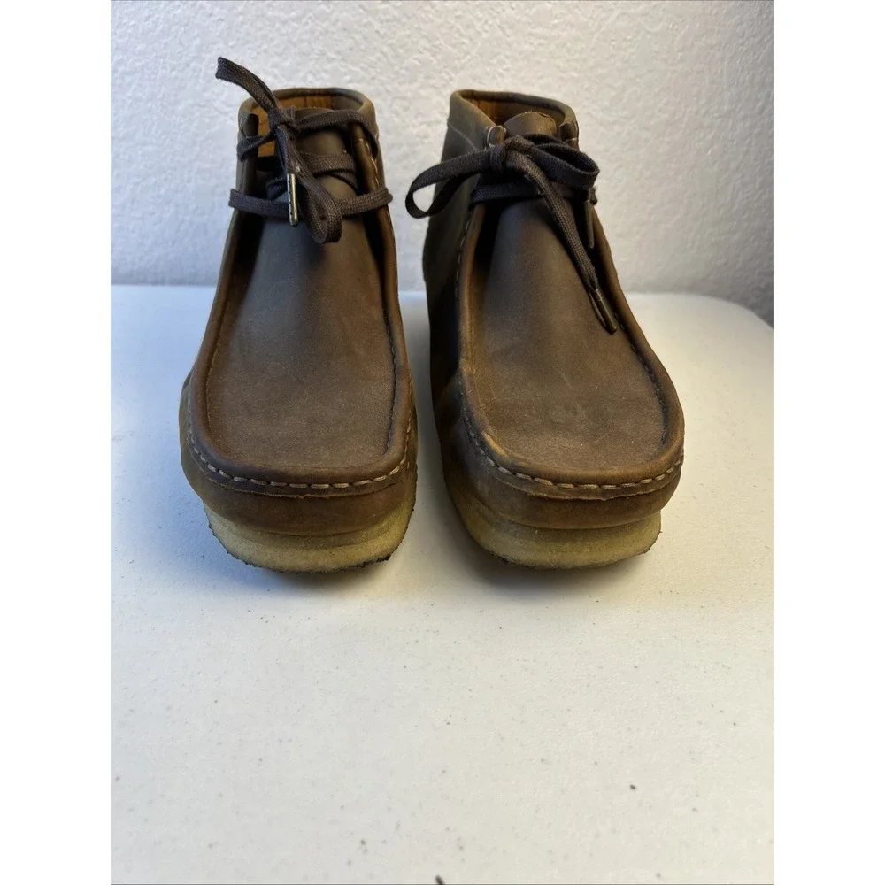 Mens Clarks Wallabee Boot - Beeswax Color, Leather, Size 11.5